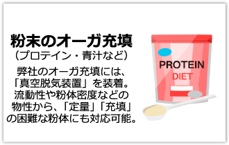 粉末のオーガ充填